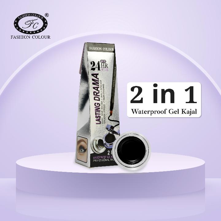 Fashion Colour 2 In 1 Waterproof Gel Kajal 24Hrs Lasting Drama