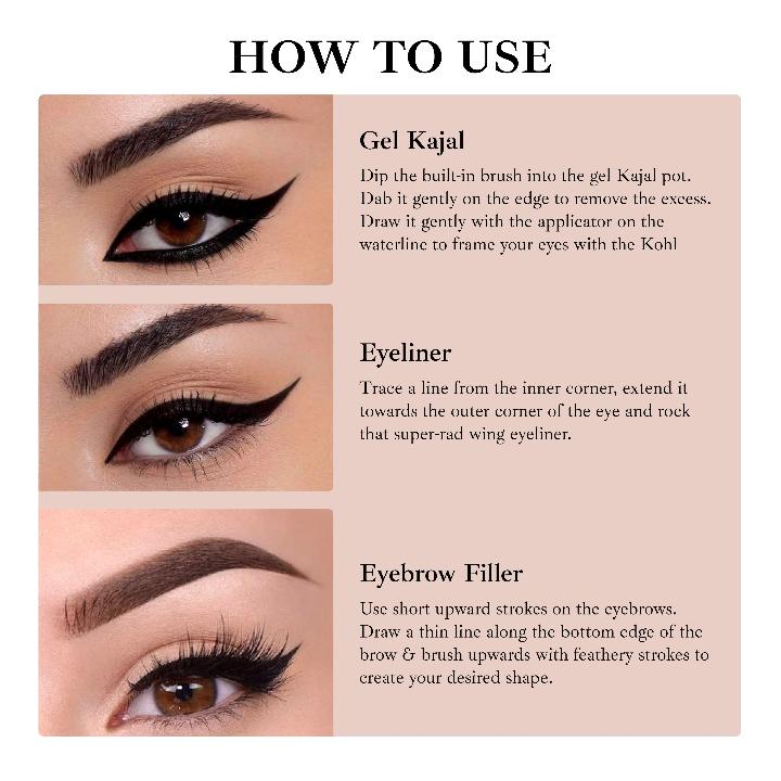 Fashion Colour 2 In 1 Waterproof Gel Kajal 24Hrs Lasting Drama