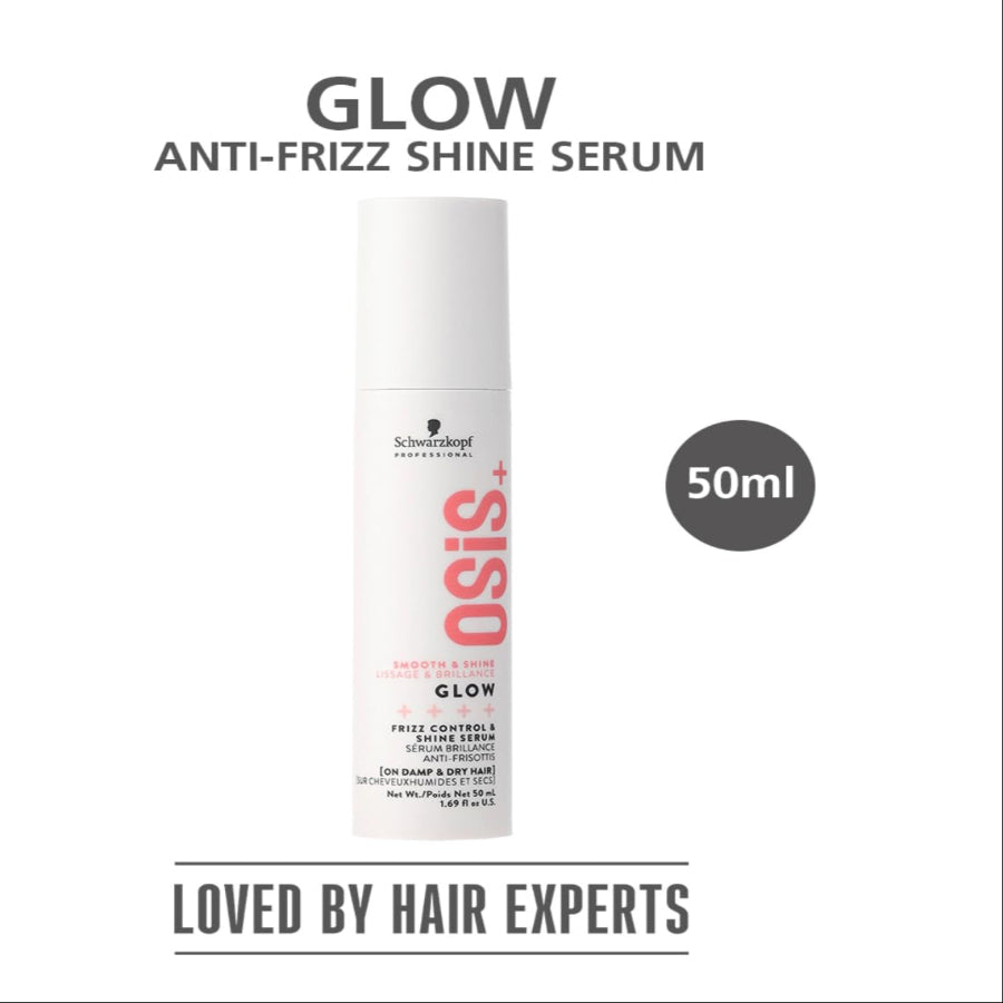 Schwarzkopf Professional OSiS+ Glow Anti-Frizz Shine Serum I for Frizz Reduction and Shine | Vegan | Leave-In Hair serum | Silicon free | 50ml