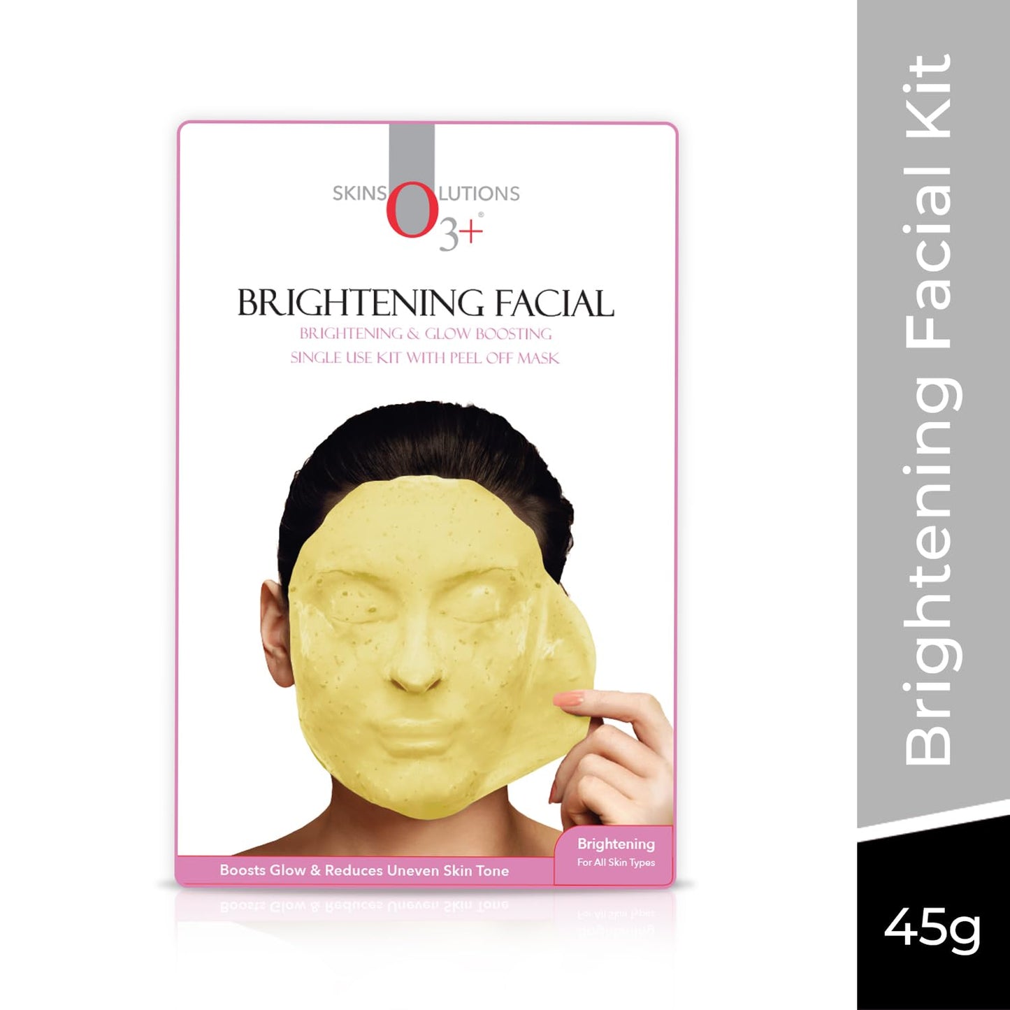 O3+ Brightening Facial Kit Includes Milk Wash, Microderma Brasion, Brightening Cream and Peel Off Mask (45g)