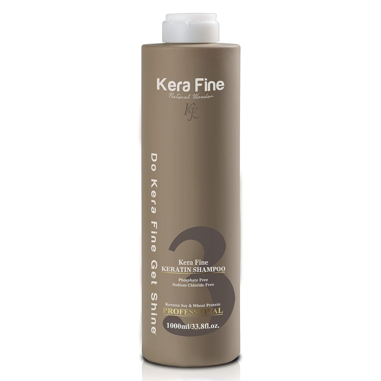 KERA FINE KF KERATIN SHAMPOO | 1000ML | SULFATE FREE | PARABEN FREE | PHOSPHATE FREE, SODIUM CHLORIDE FREE | KERATIN SOY & WHEAT PROTEIN | PROFESSIONAL USE
