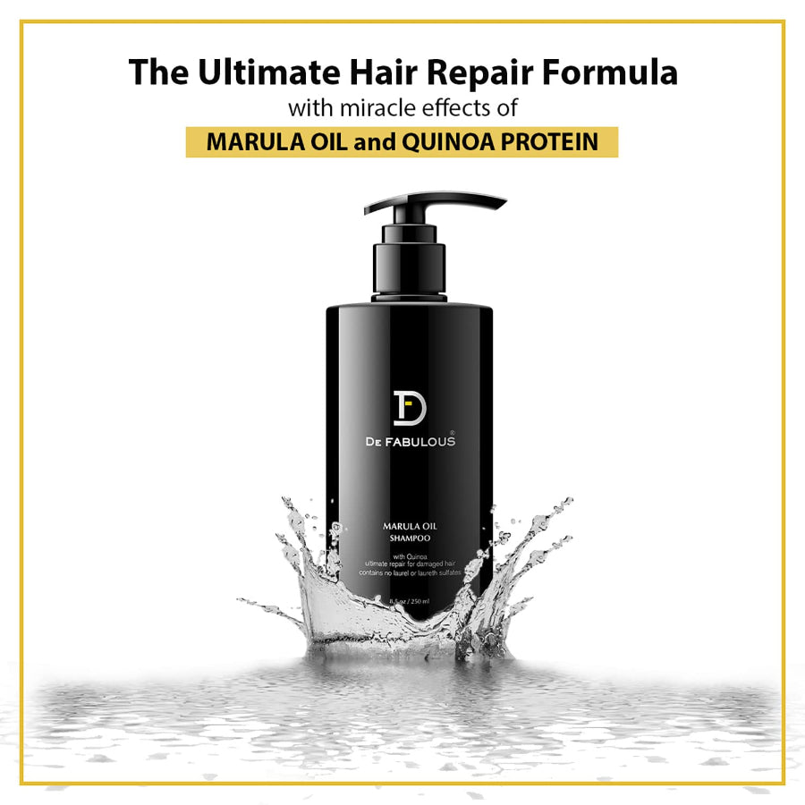 De Fabulous Marula Oil Shampoo – 250ml | Sulphate-Free | All Hair Types (250 ml (Pack of 1))
