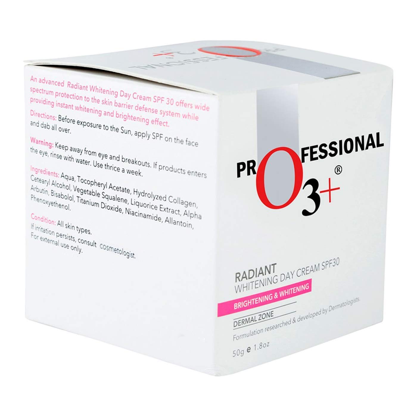 O3+ Radiant Day Cream SPF 30 | For Glowing, Even Skin Tone | Moisturises & Protects All Skin Types 50g