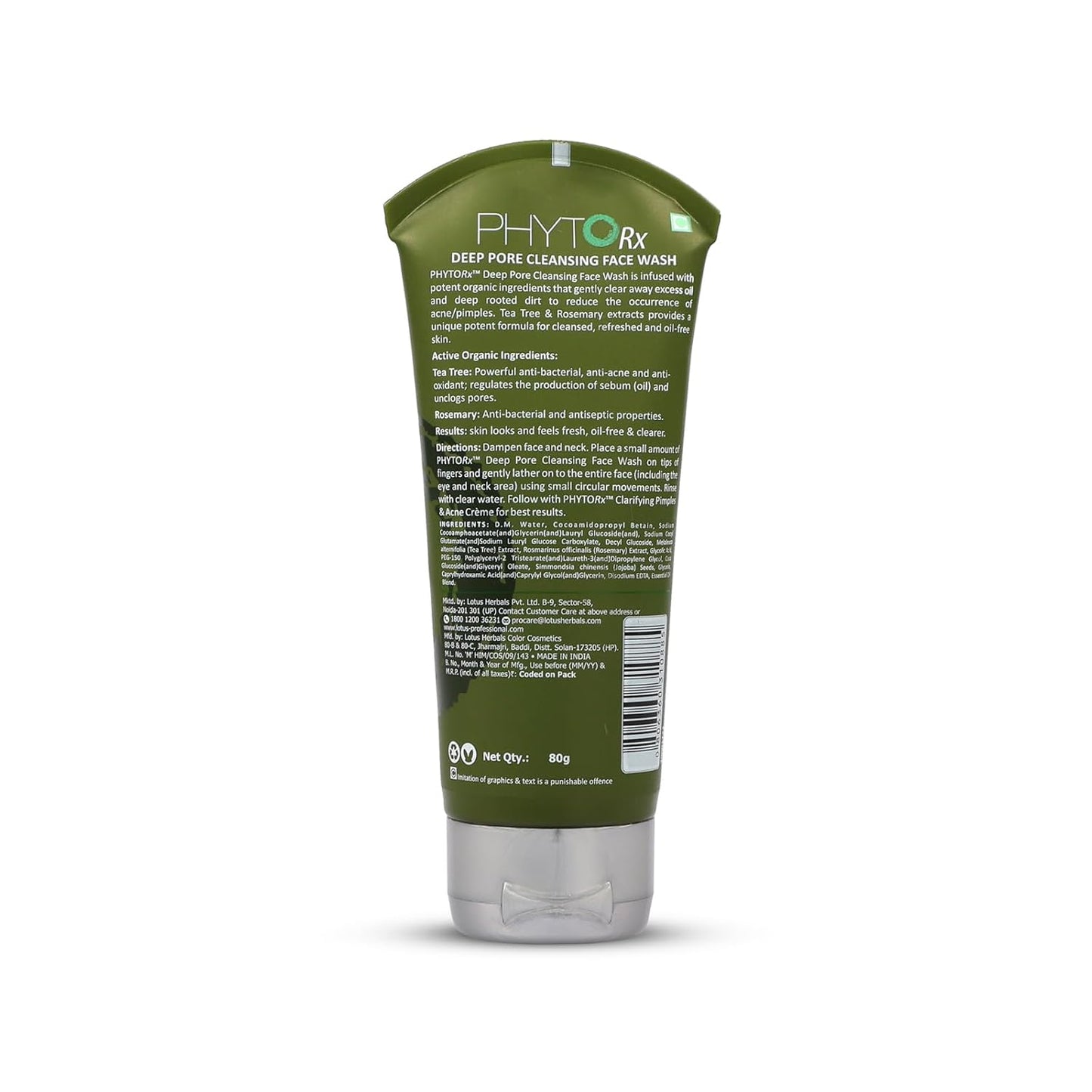 Lotus Professional Phyto Rx Deep Pore Cleansing Face Wash, 80g, Transparent