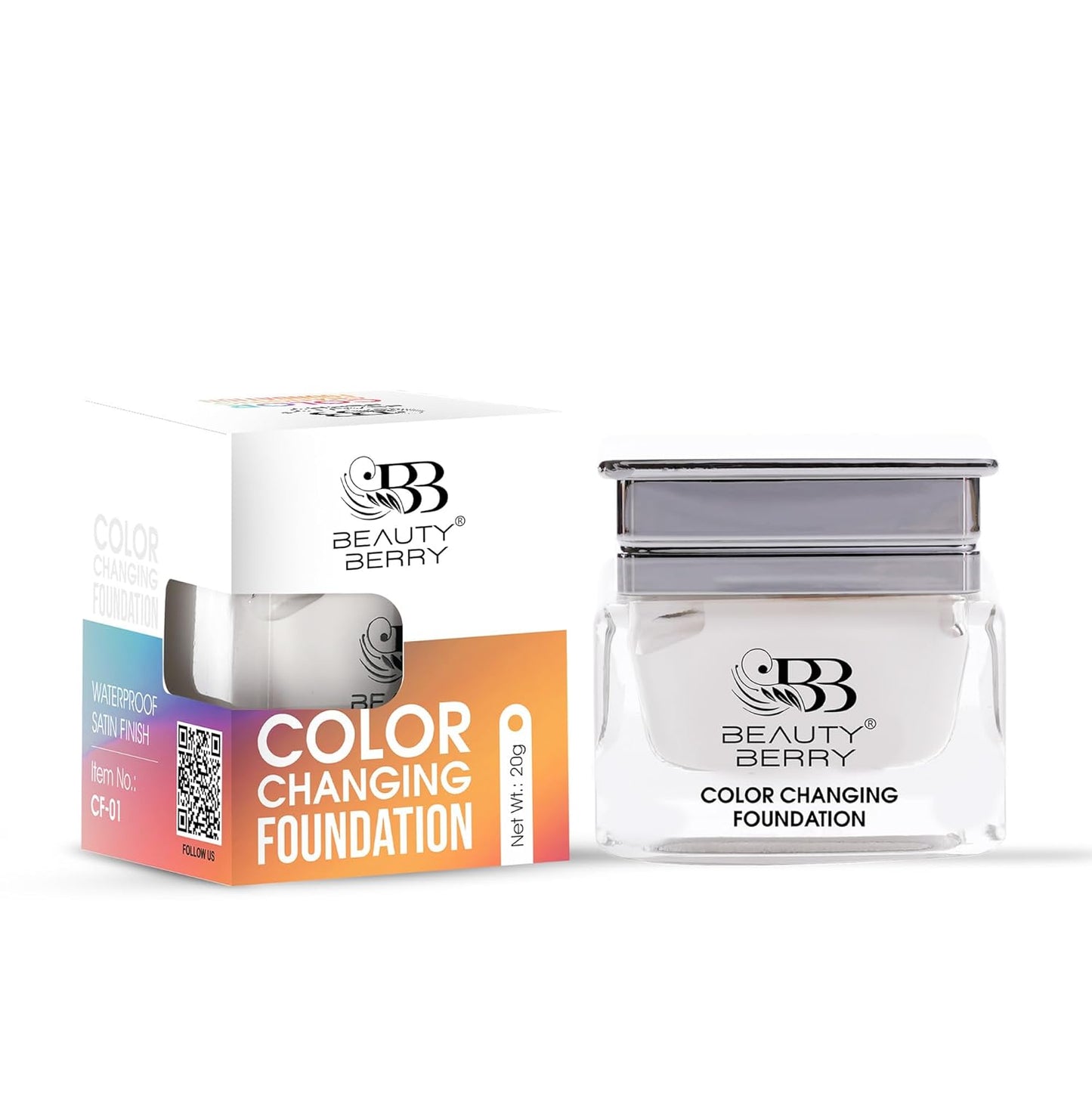 Beauty Berry Color Changing Foundation | Flawless Color Changing Foundation with Satin Finish, Makeup Base Moisturizing, Long Lasting Waterproof Foundation for Face Makeup