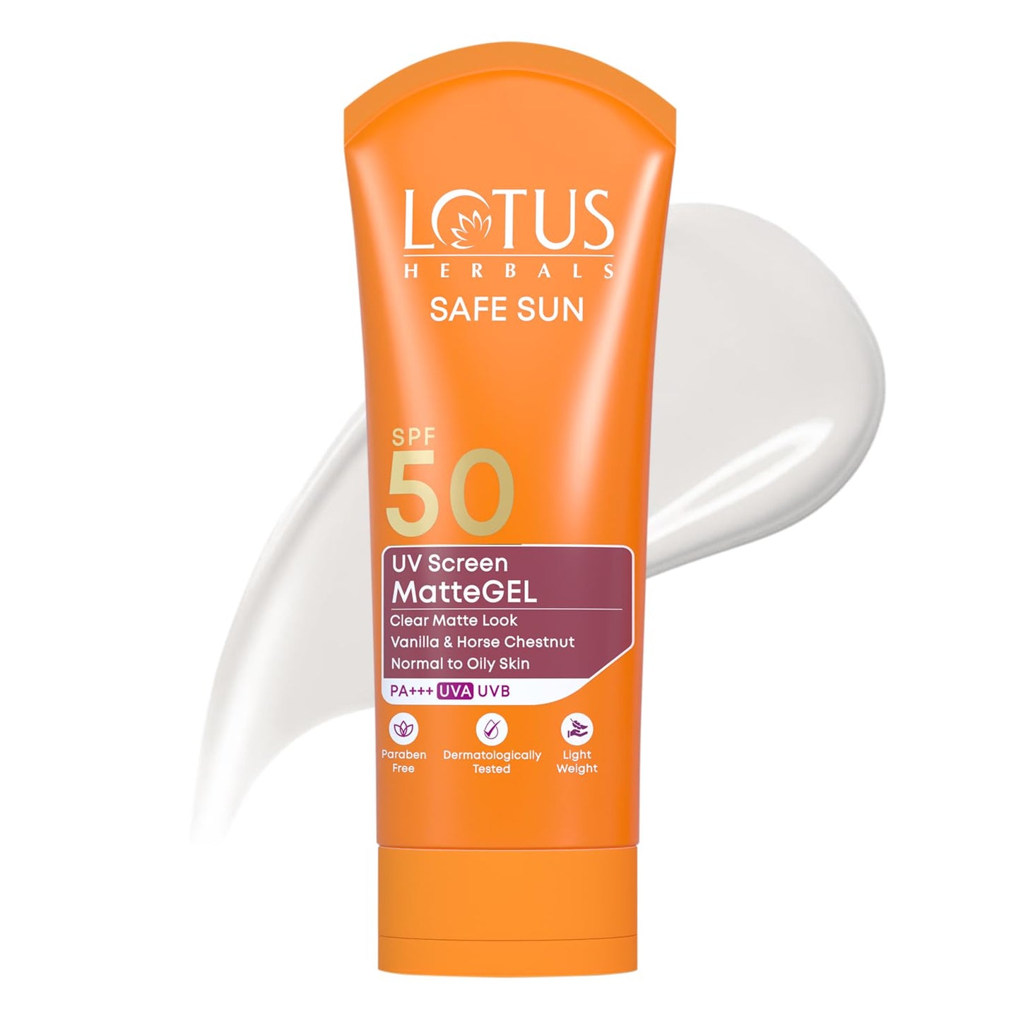Lotus Herbals Safe Sun Uv Screen Matte Gel Spf 50 Sunscreen, No white cast, Pa+++, 100gm