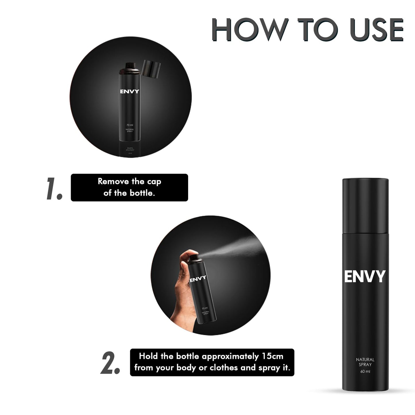 Envy Natural Fresh Spray Perfume For Men - 60Ml | Long Lasting Body Spray For Men