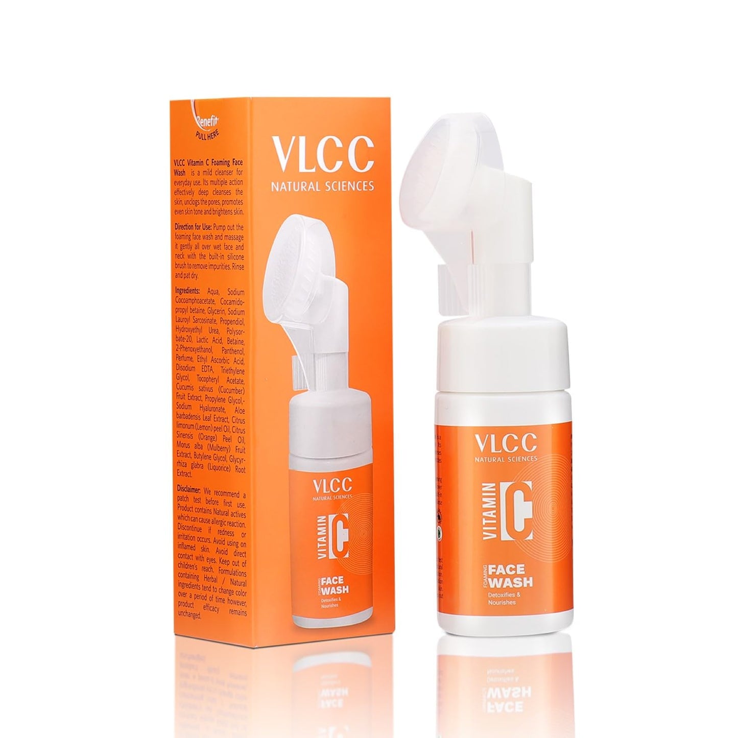 VLCC Vitamin C Foaming Face Wash - 100ml - Brightens Skin and Evens Skin Tone | Deep Cleanse the Skin, and Unclog the Pores | With Vitamin C, Vitamin E & Mulberry Extract