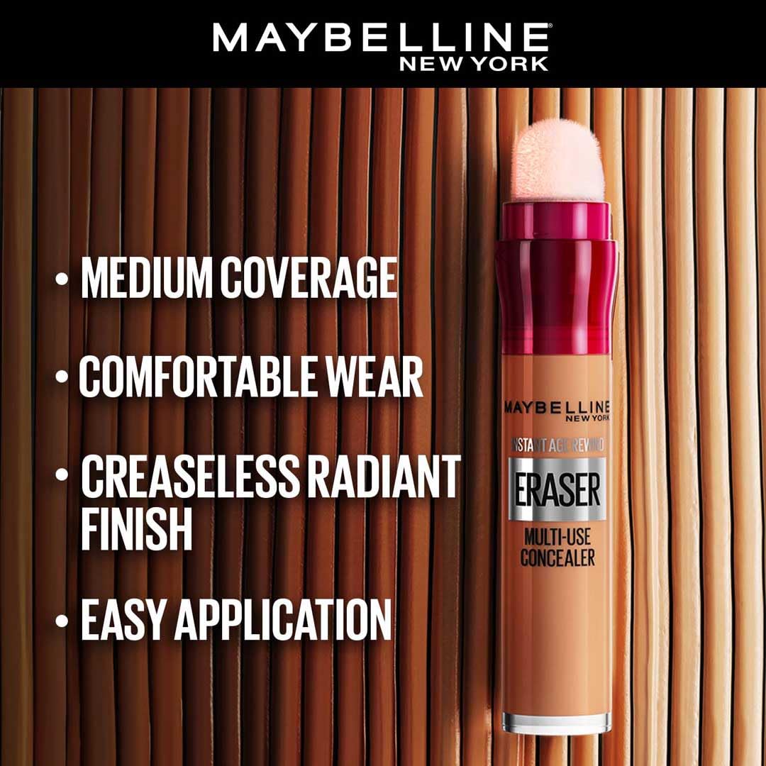 Maybelline New York Instant Age Rewind Concealer, Medium, 6G - Luminous, Natural, Cushion
