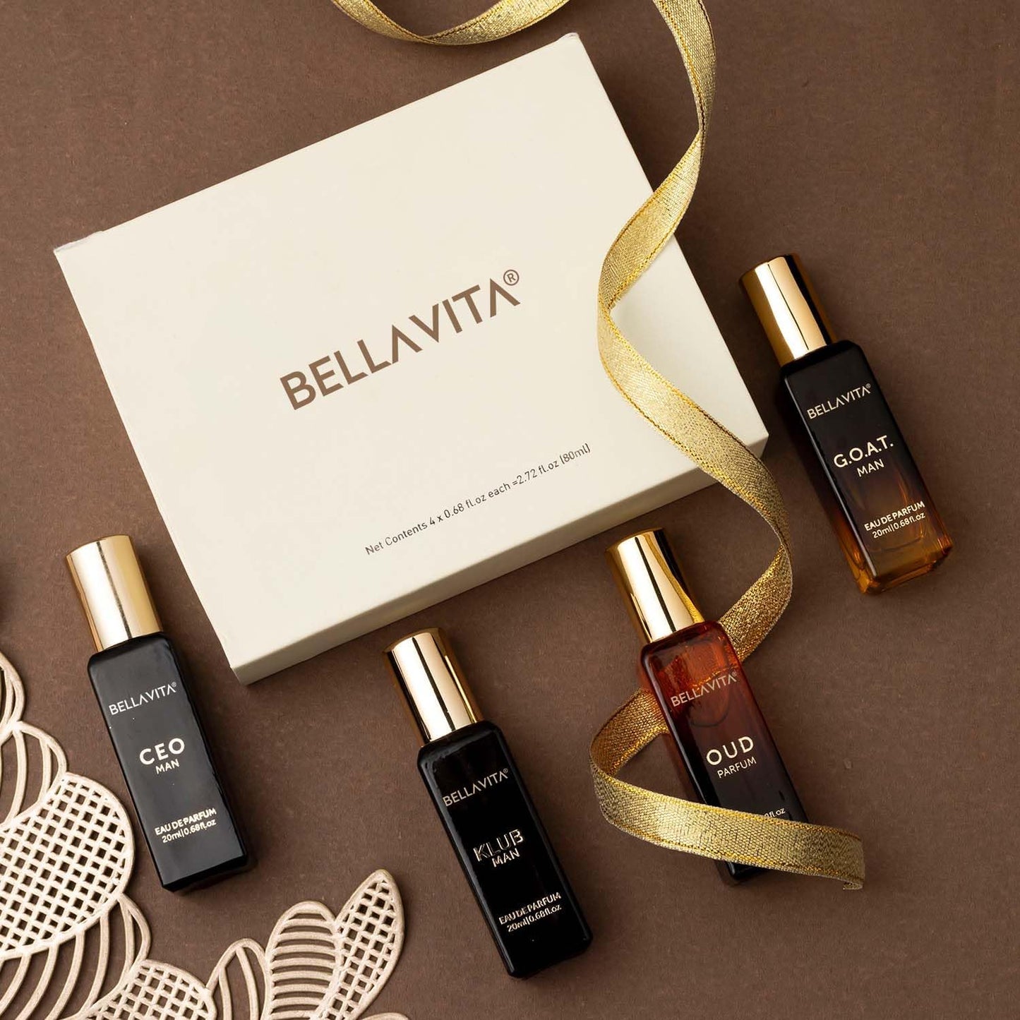 Bella Vita Luxury Man Perfume Gift Set 4 x 20 ml for Men with KLUB, OUD, CEO, G.O.A.T Perfume | Woody, Citrusy Long Lasting EDP Fragrance Scent