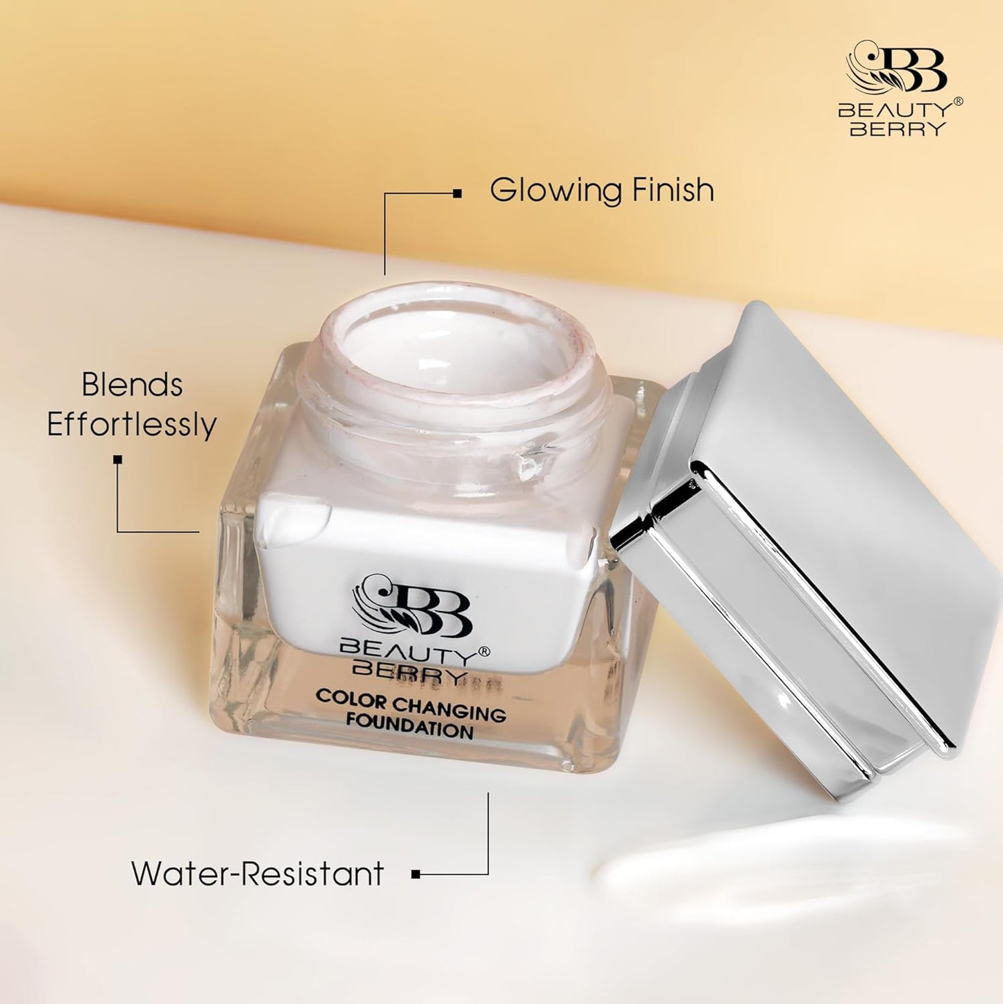 Beauty Berry Color Changing Foundation | Flawless Color Changing Foundation with Satin Finish, Makeup Base Moisturizing, Long Lasting Waterproof Foundation for Face Makeup