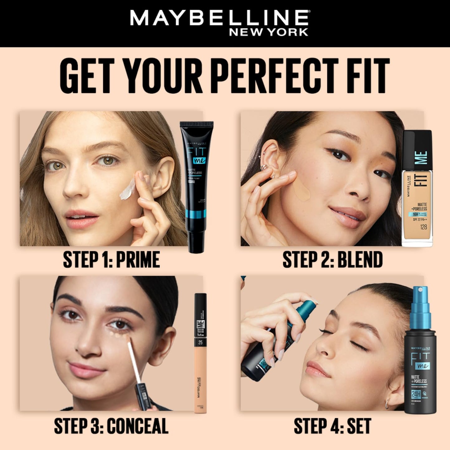 Maybelline New York Fit Me Matte+Poreless Liquid Foundation Medium Coverage For Oily Skin