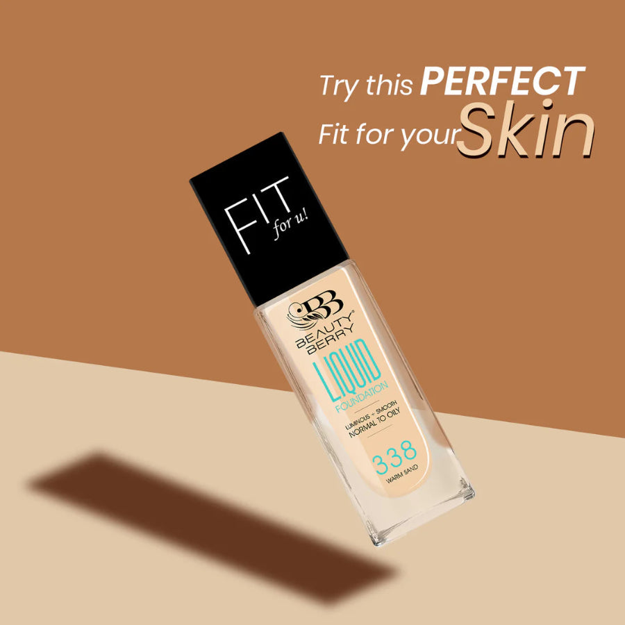 Beauty Berry Fit Me Liquid Foundation Smooth, Full Coverage Normal to Oily Skin Foundation  (310 Sun Beige, 33 ml)