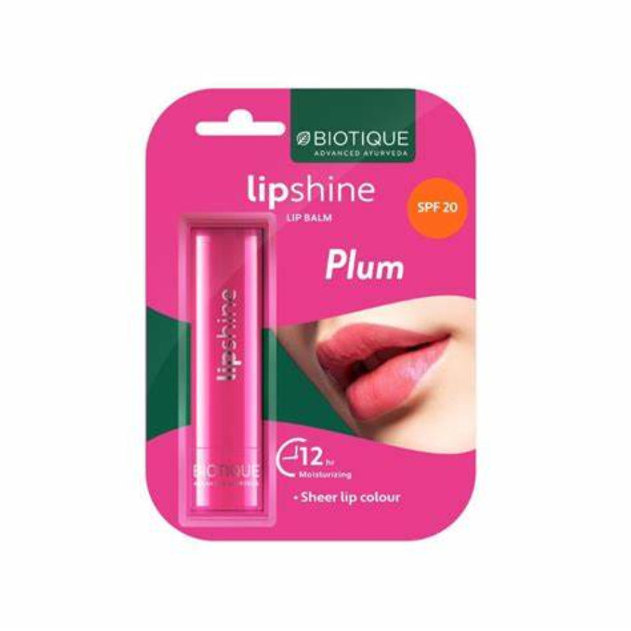 Biotique Natural Makeup Lip Shine SPF-20 Lip Balm, 4 g berry / Plum