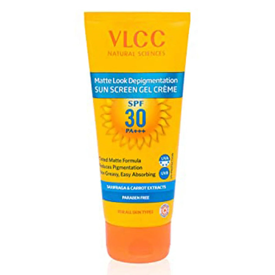 VLCC Matte Look Spf 30 PA ++ Sunscreen Gel Crème - 100g + 25g Extra - Helps Depigmentation, Non-Greasy Tinted Matte Formula with Broad Spectrum Protection.