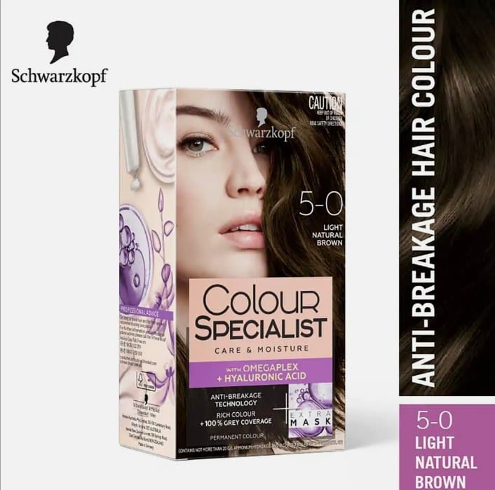 Schwarzkopf Colour Specialist Permanent Hair Colour, First At-Home Hair Colour with Omegaplex Anti-Breakage Technology, powered by Hyaluronic Acid for shinier hair