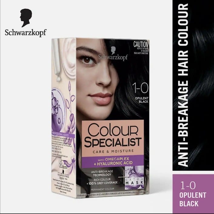 Schwarzkopf Colour Specialist Permanent Hair Colour, First At-Home Hair Colour with Omegaplex Anti-Breakage Technology, powered by Hyaluronic Acid for shinier hair