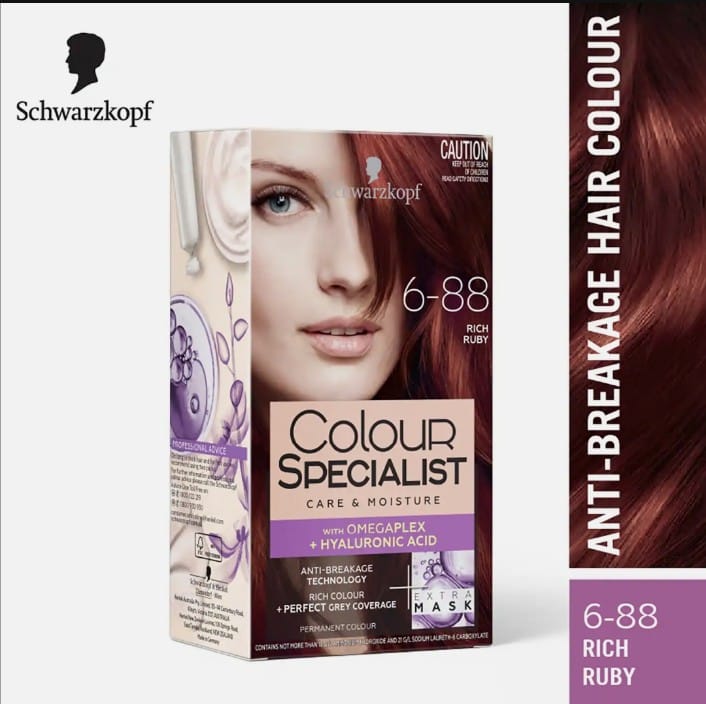 Schwarzkopf Colour Specialist Permanent Hair Colour, First At-Home Hair Colour with Omegaplex Anti-Breakage Technology, powered by Hyaluronic Acid for shinier hair