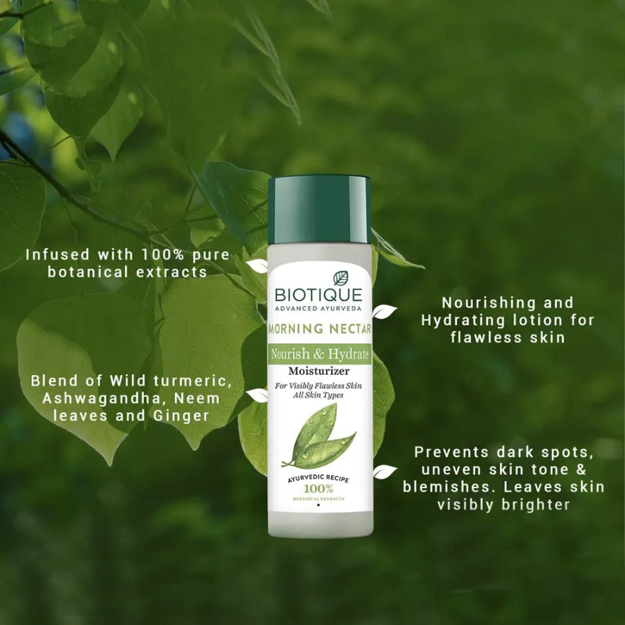 Biotique Advanced Ayurveda Bio Morning Nectar Visibly Flawless Skin Moisturizer, 120 ml