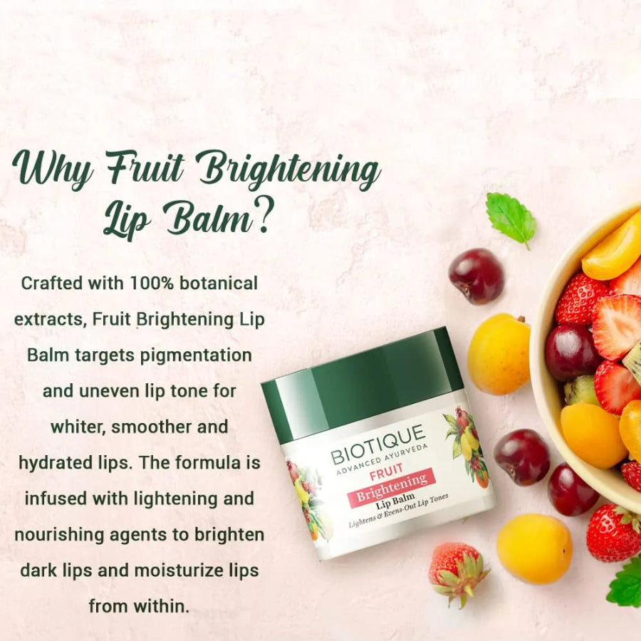 Biotique Bio Fruit Whitening Lip Balm, 12G