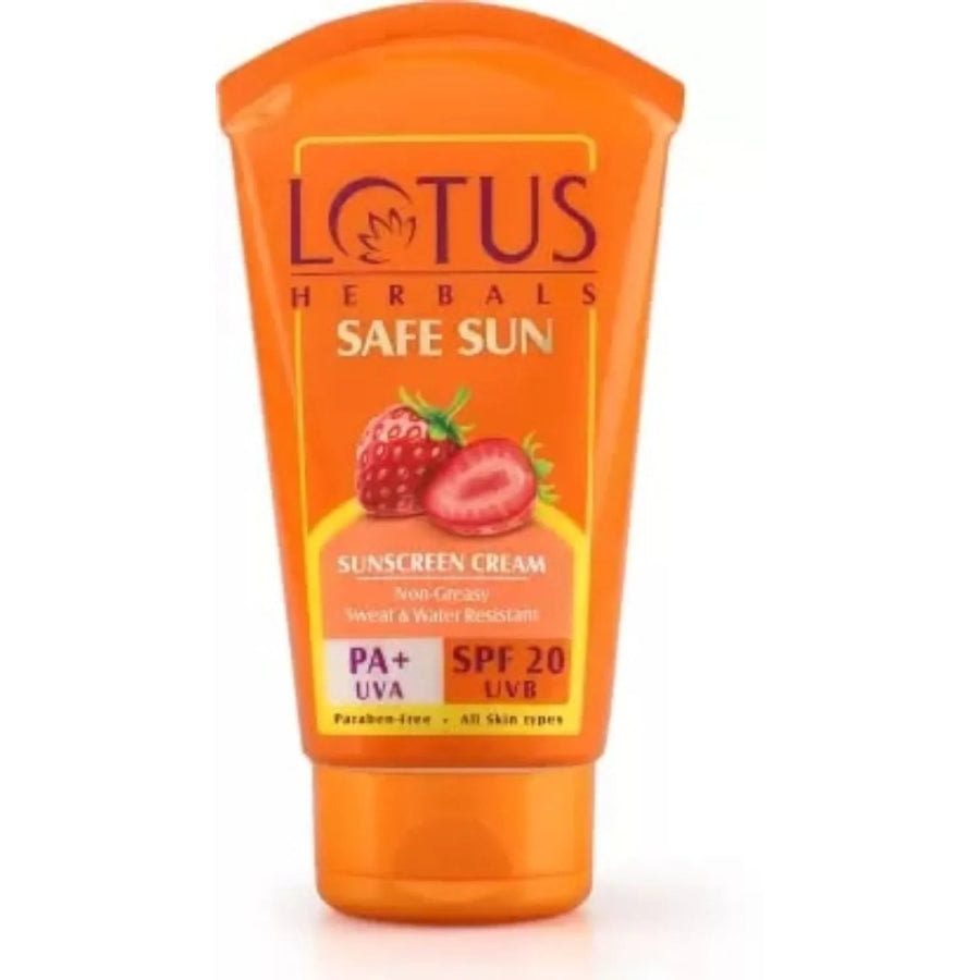 Lotus Herbals Safe Sun Sunscreen Cream Non-Greasy Sweat & Water Resistant PA+ SPF-20