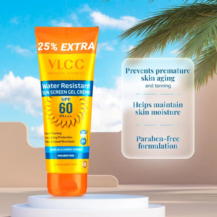 VLCC Water Resistant Sunscreen Gel Creme, SPF 60, 100g, multi