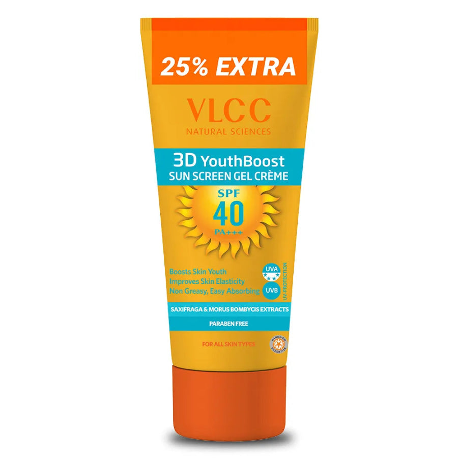 VLCC 3D Youth Boost SPF40 Sun Screen Gel Creme SPF40 PA+++ (100g)