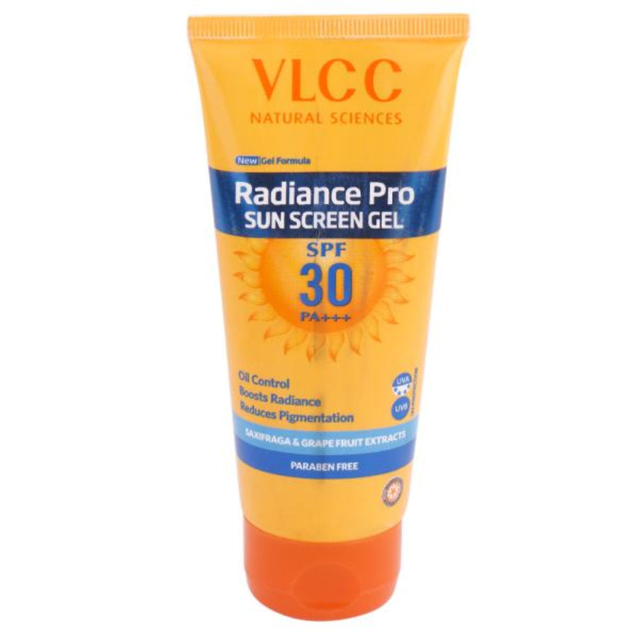 VLCC Radiance Pro SPF 30 PA+++ Sun Screen Gel - 50g | UVA & UVB Protection | Non-Greasy Sunscreen for Anti-Pigmentation | Helps Smoothen and Brighten Skin | Sun Protection Filters.
