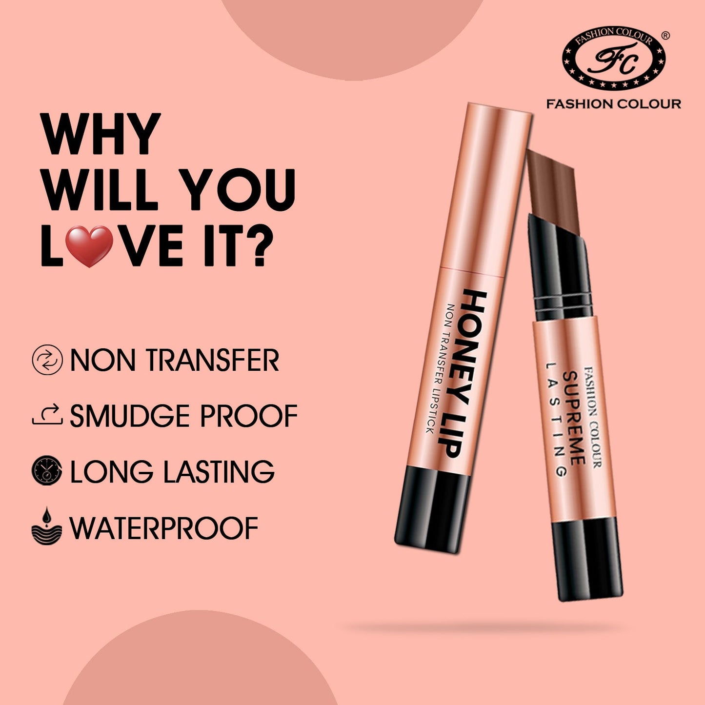 Supreme Lasting Honey Lip Non Transfer Lipstick | Available in 18 Shades |