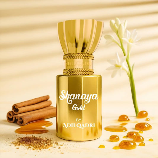 Adilqadri Shanaya Gold Attar for Men & Women | Arabic Non-Alcoholic Perfume Attar | Warm Vanilla, Spicy & Floral Fragrance | Gift for Him & Her | 5.5ML Roll-On