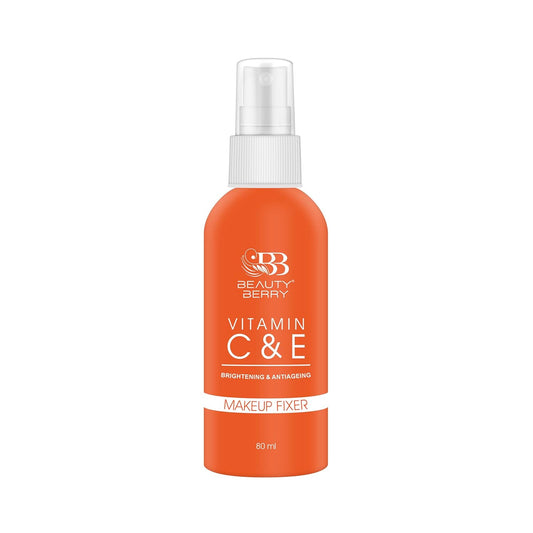 Beauty Berry Long Lasting Makeup Fixer Spray with Vitamin C & E | Non-Sticky & Hydrating Formula | Weightless Makeup Setting Spray for Women (80ml)