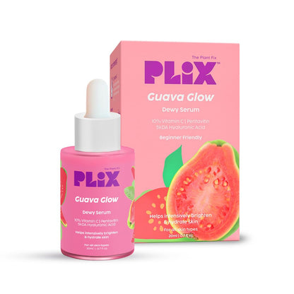 The Plant Fix Plix 10% Vitamin C Face Serum (20ml) for Skin Brightening & Even toned complexion with Guava Extract, Hyaluronic acid & Pentavitin, for Women & Men | All Skin Types