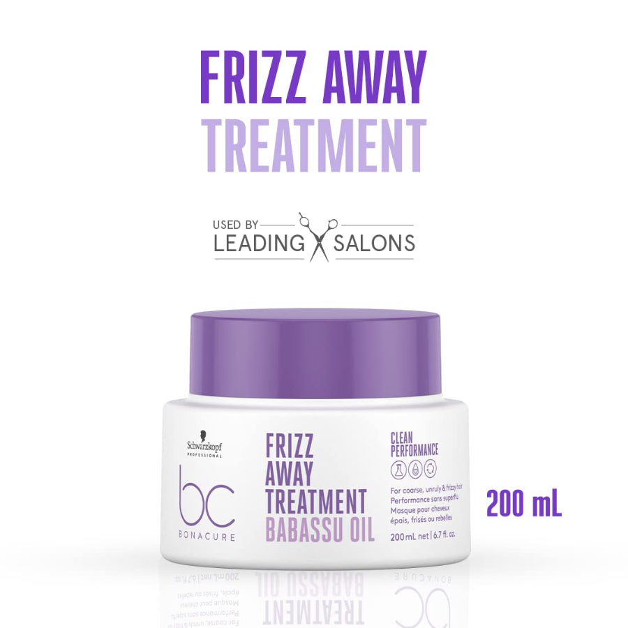 Schwarzkopf Professional Bonacure Frizz Away Treatment With Babassu Oil - 200 Ml, Fresh, 1 Count