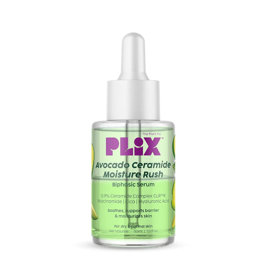 PLIX - THE PLANT FIX Avocado Ceramide Moisture Rush Biphasic Serum| For Deep Nourishment & Strengthened Skin Barrier| Nourishes and Hydrates Skin| For Dry Skin, Normal Skin & Sensitive Skin | 30ml
