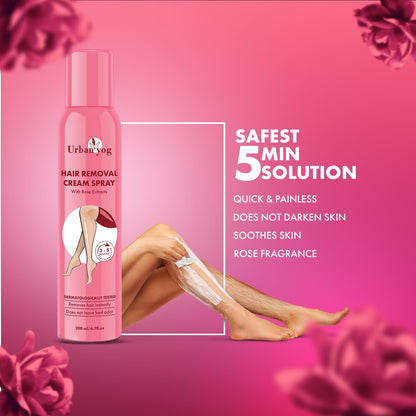 Urban yog Hair Removal Cream Spray for Women | Painless Body Hair Removal Spray for legs, hands, underarm & back (200 ML)