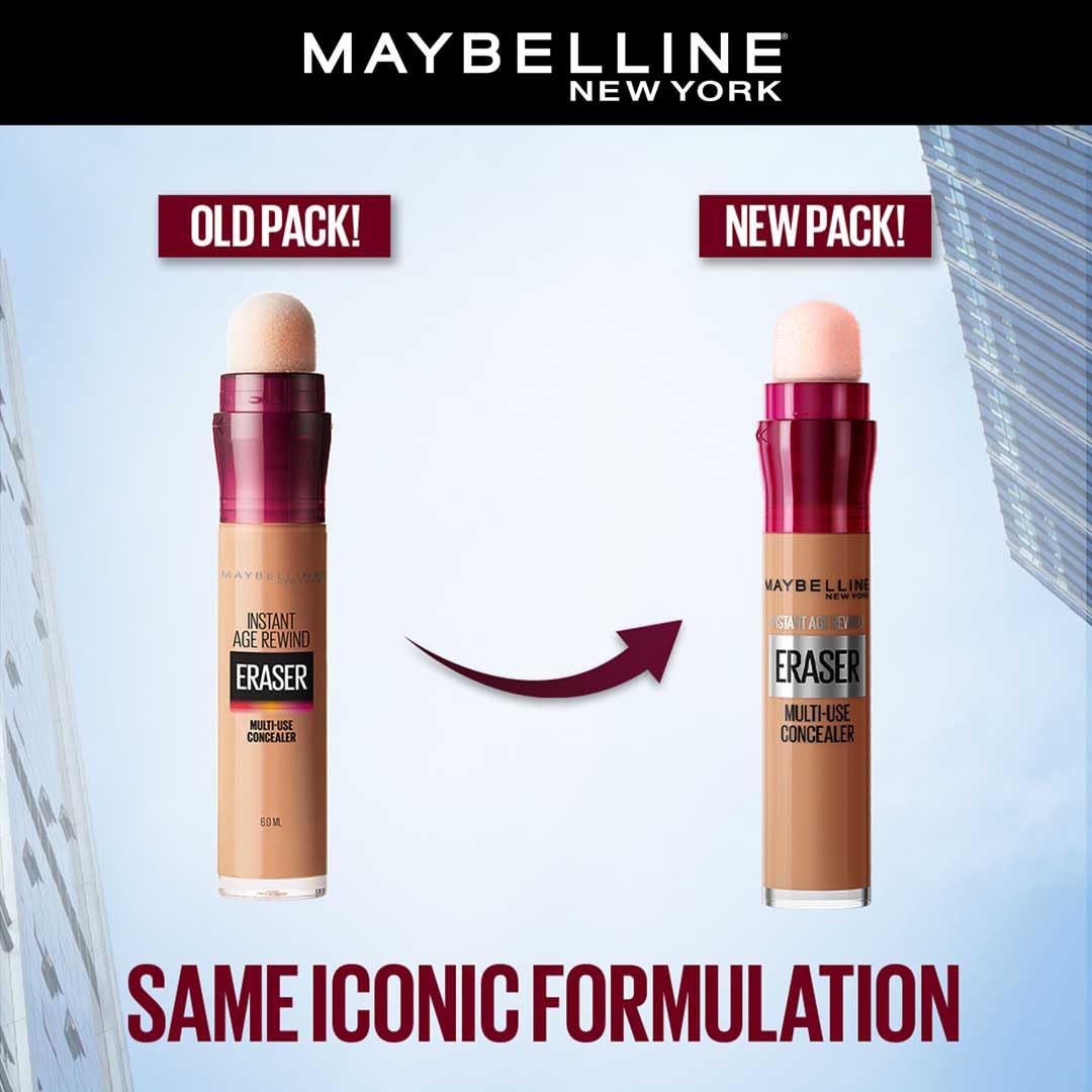 Maybelline New York Instant Age Rewind Concealer, Medium, 6G - Luminous, Natural, Cushion