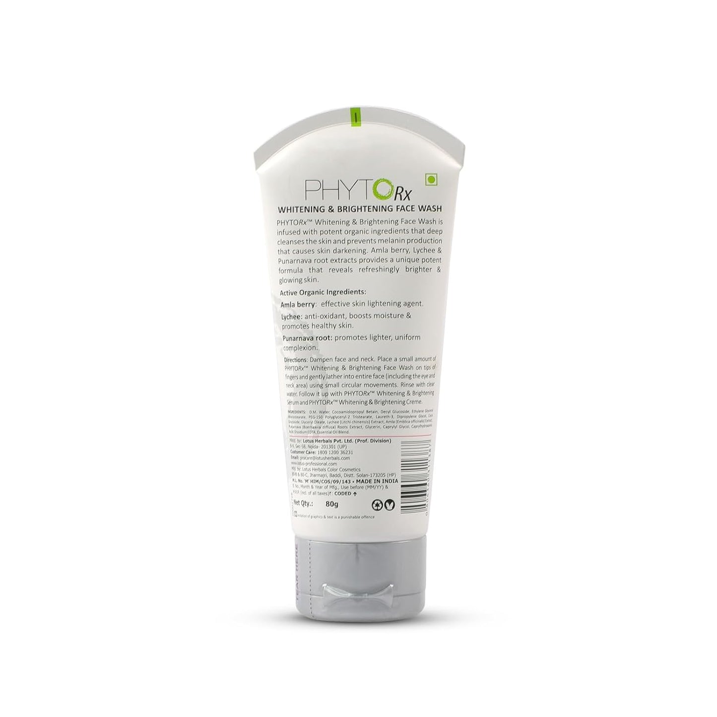 Lotus Professional PHYTORx Face Wash for Women & Men | Cleanser for Normal to Dry Skin | Pore Refining | Alcohol & Sulphate Free Cleanser for Glowing skin, 80gm