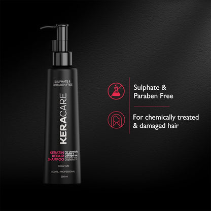 Godrej Professional Keracare Repair Shampoo (250ml) | Sulphate-Free | For Chemically Treated Hair | with Grapeseed Oil