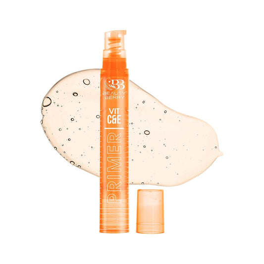 Beauty Berry Vitamin C & E Makeup Base Primer - 25ml | Non-Greasy Formula Fine Lines and Pores Minimizer Primer | Hydrating & Moisturizing, Long Lasting Primer for Face Makeup Infused with Vitamin C & E