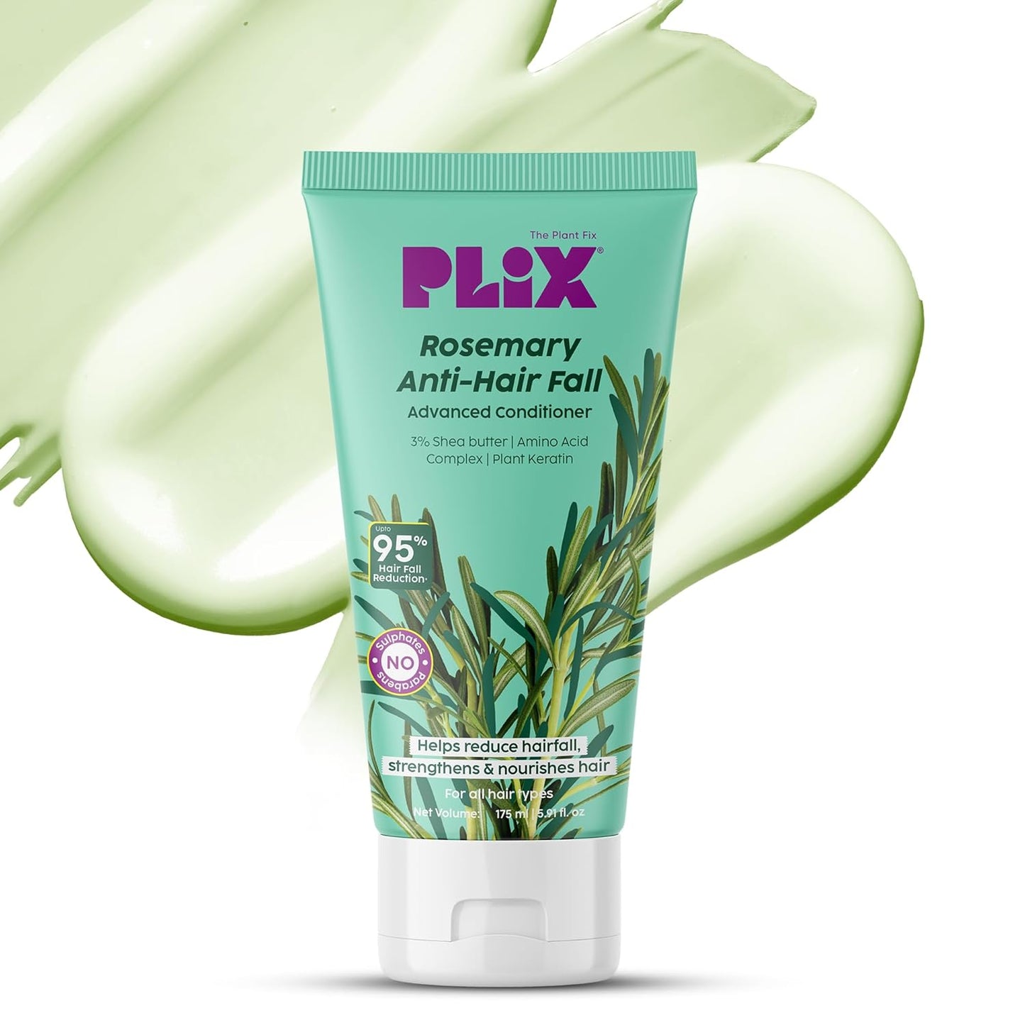 The Plant Fix Plix PLIX Rosemary Advanced Anti Hair Fall Conditioner With Rosemary For Reducing Hair Loss, Breakage| | All Hair Types | Men & Women | Sulphate & Parabeen Free| 175 Ml, 1 Count
