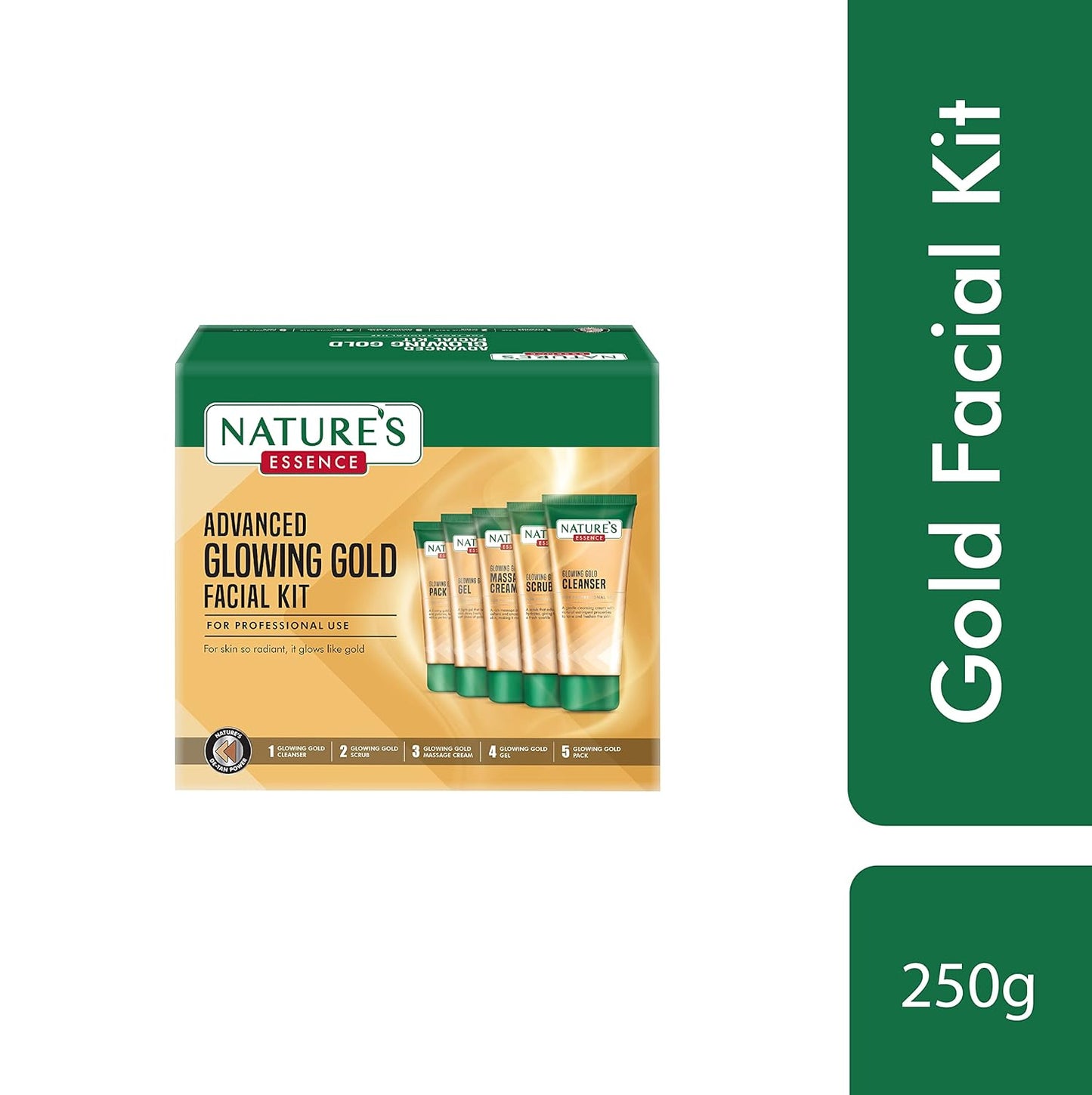NATURES ESSENCE Advanced Glowing Gold Facial Kit, 250 gm