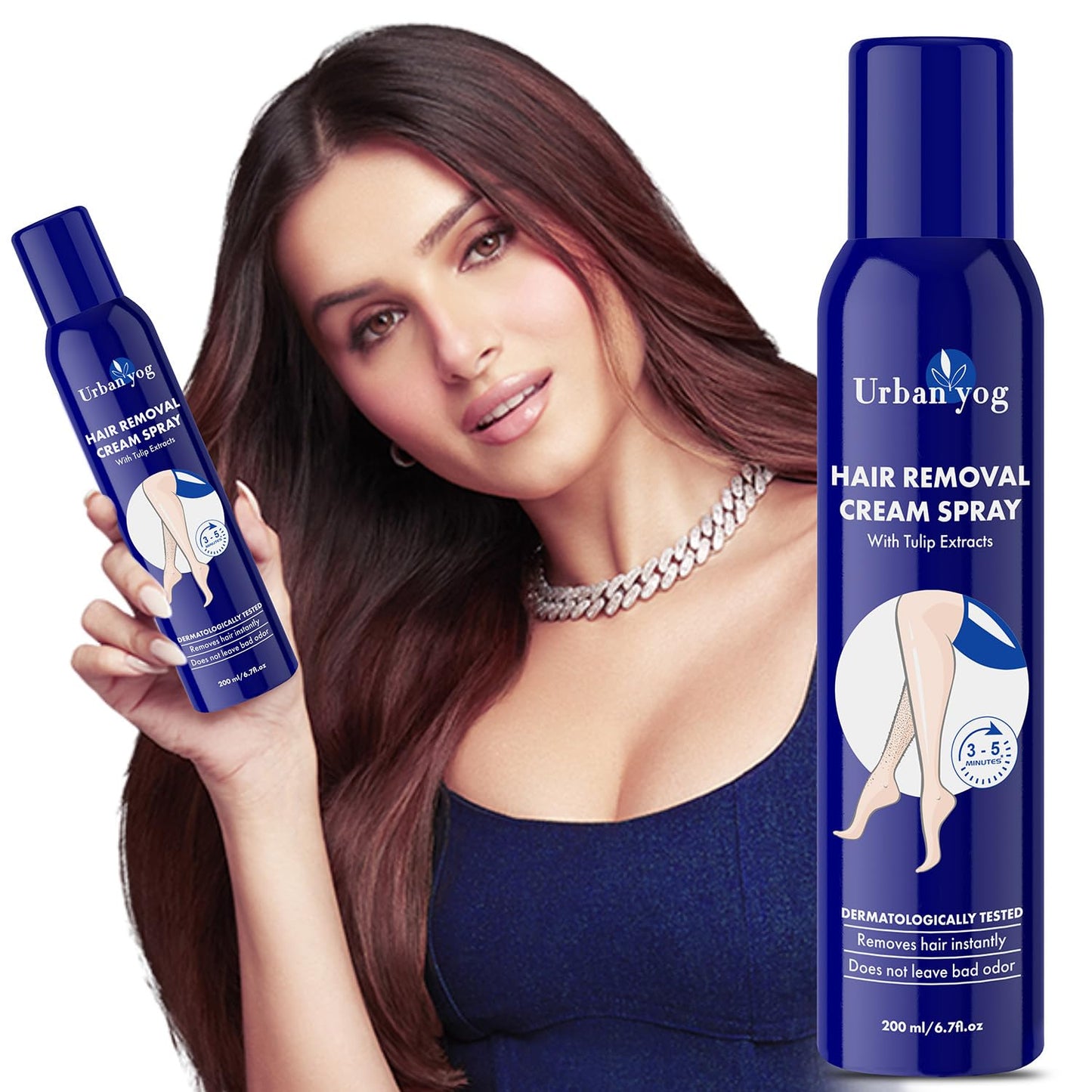 Urban yog Hair Removal Cream Spray for Women | Painless Body Hair Removal Spray for legs, hands, underarm & back (200 ML)
