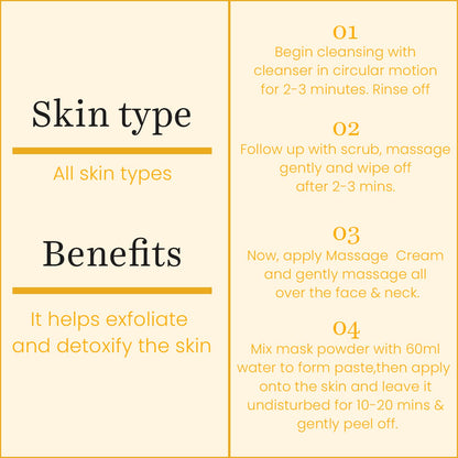 O3+ Gold Infusion Facial Brightening Facial Kit with Peel off Mask | Cellular Radiance with 24 Carat Gold | Radiance Glow for All Skin Types, 45 gm