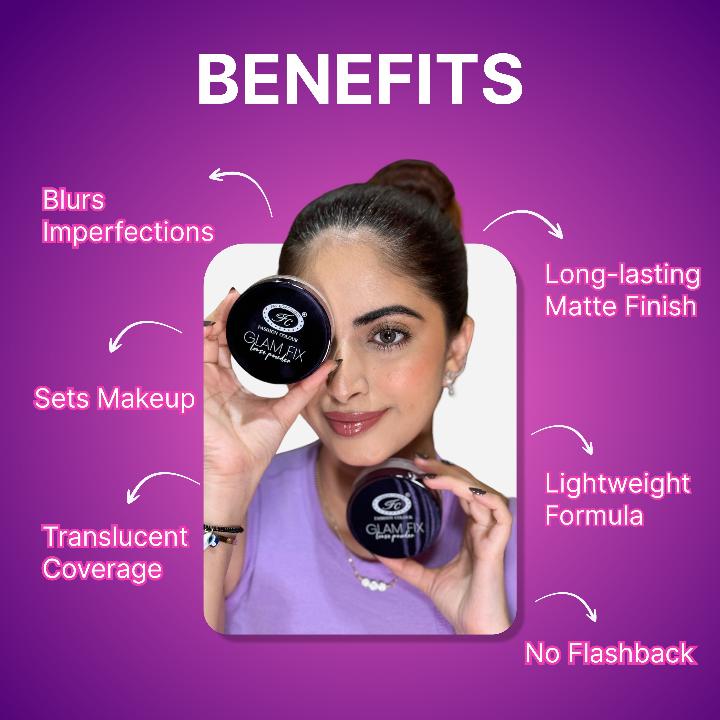 Glam Fix Loose Powder For Face Makeup | Setting & Finishing Loose Powder For All Skin Types | Non- Drying & Lightweight | Evens Out Skin Tone | Blurs Imperfections