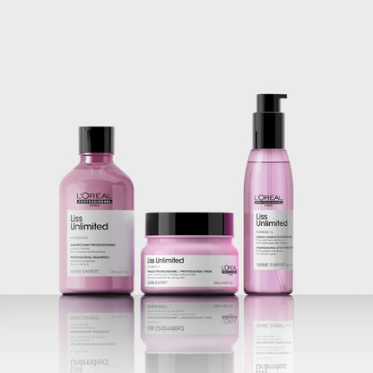 L'Oreal Professionnel Liss Unlimited Shampoo 300ml, Hair Mask 250gm & Hair Serum 125ml, Serie Expert